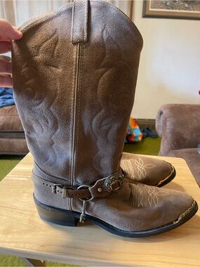 Masterson Western Cowboy Chain Distressed Brown Boots RB918 Size 10 D With Tap